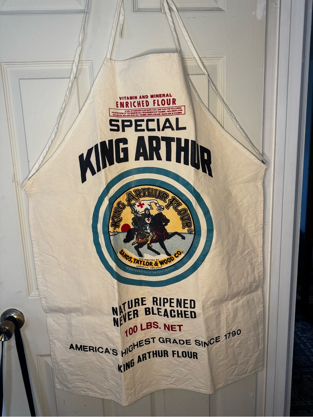 Vintage King Arthur Flour Advertising Apron Canvas Farmhouse Baking Kitchen - Picture 2 of 3
